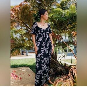 Sig Zane x Fighting Eel Midi Dress Medium Hawaii Tropical Flowy Pockets